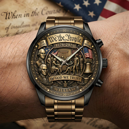 United States 250th Anniversary Personalized Name Watch - A Timeless Tribute to 250 Years of American Freedom