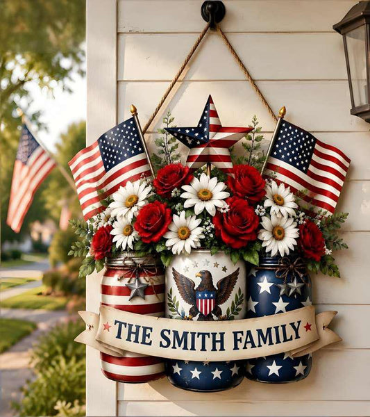 Personalized America 250th Anniversary Wood Wreath