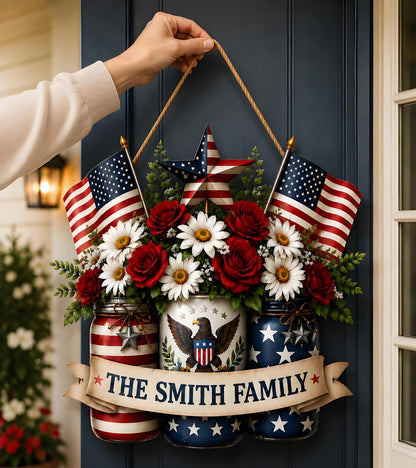 Personalized America 250th Anniversary Wood Wreath