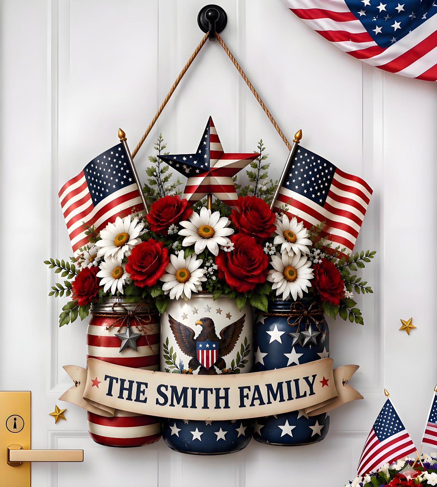 Personalized America 250th Anniversary Wood Wreath