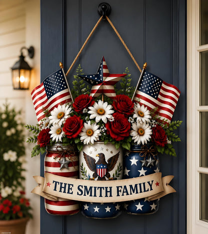 Personalized America 250th Anniversary Wood Wreath