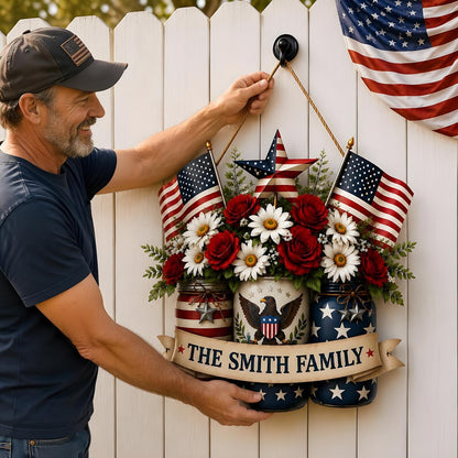 Personalized America 250th Anniversary Wood Wreath