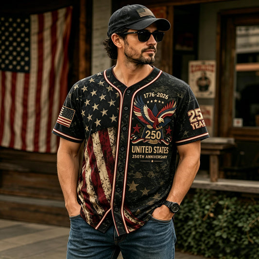 Personalized America 250th Anniversary Vintage Baseball Jersey
