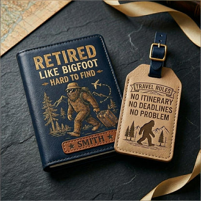 Personalized Bigfoot Passport Cover & Luggage Tag Gift Set