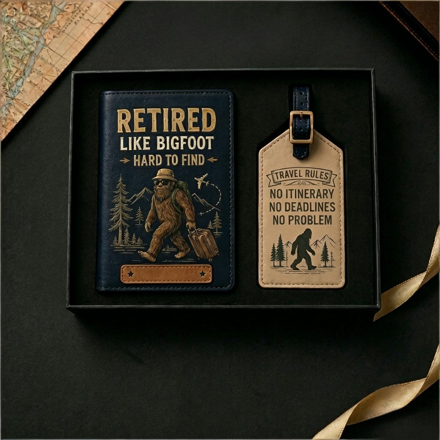 Personalized Bigfoot Passport Cover & Luggage Tag Gift Set