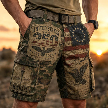 Personalized America 250th Anniversary Cargo Shorts
