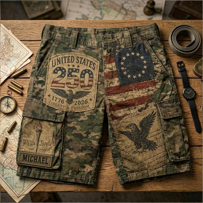Personalized America 250th Anniversary Cargo Shorts