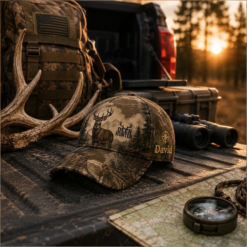 Personalized Deer Hunter Camo Cap