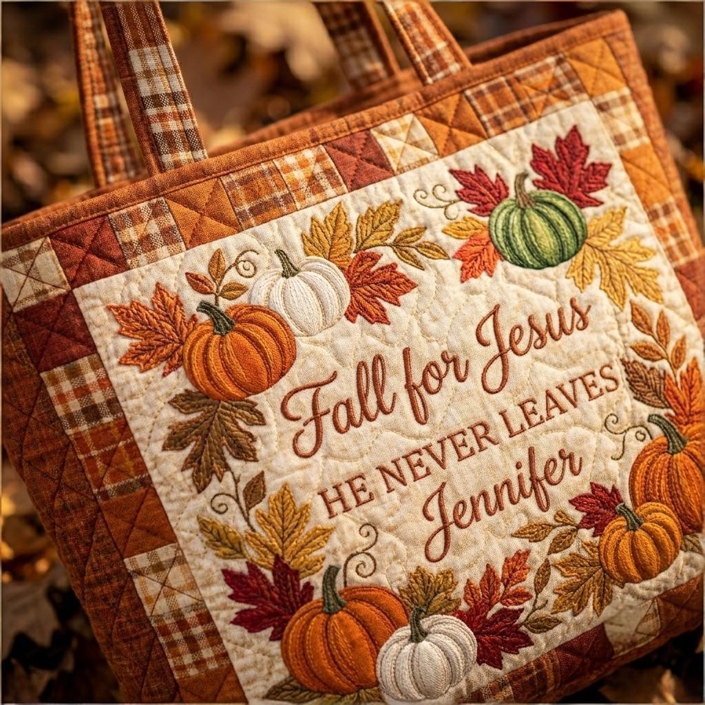 Personalized Christian Quilted Tote Bag