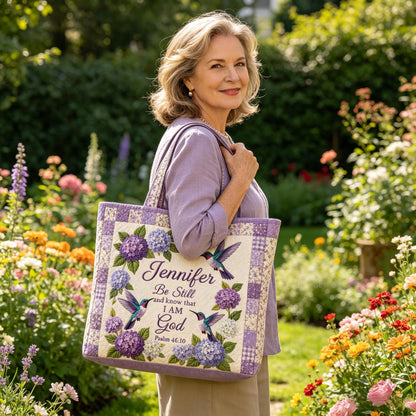 Personalized Christian Quilted Tote Bag