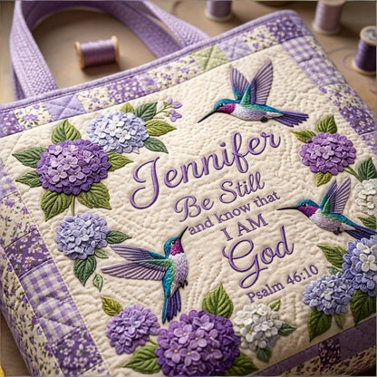 Personalized Christian Quilted Tote Bag