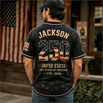 Personalized America 250th Anniversary Vintage Baseball Jersey
