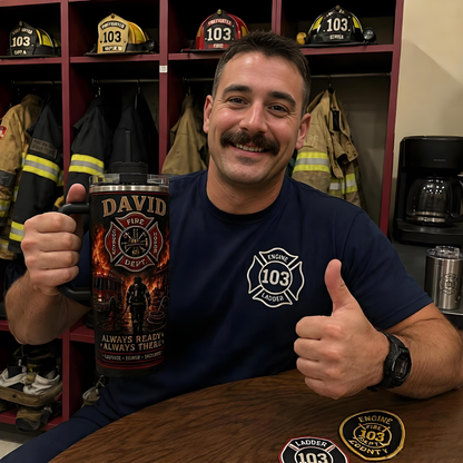 Personalized Firefighter Courage Honor Sacrifice Stainless Steel Tumbler