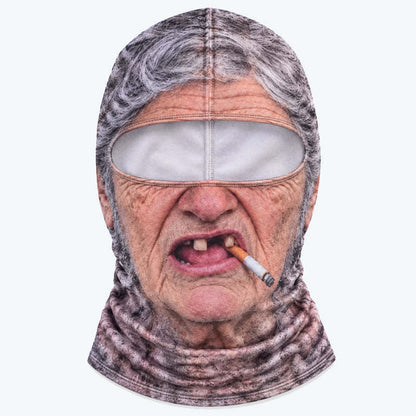 Fleece-lined Funny Old Man Ski Face Mask