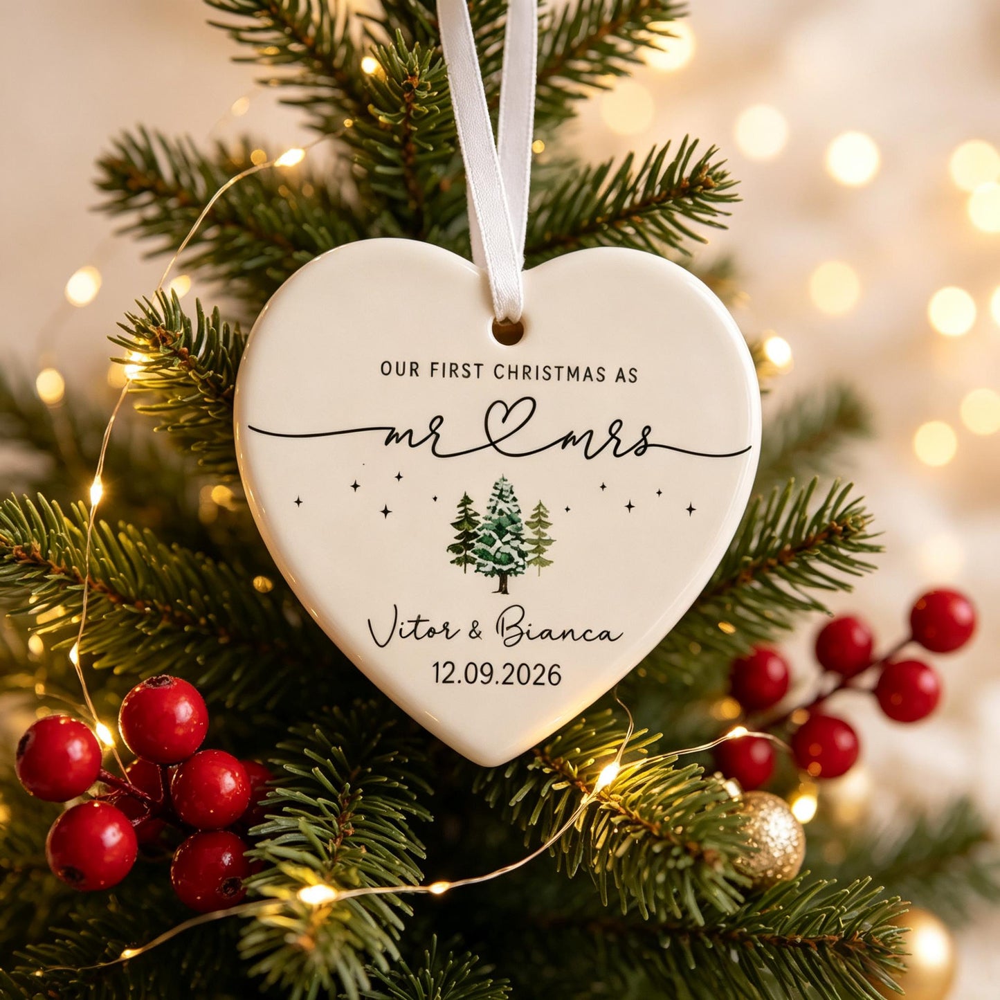 Personalized First Christmas Heart Keepsake