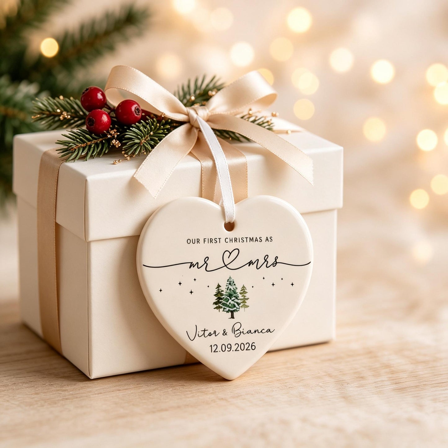 Personalized First Christmas Heart Keepsake