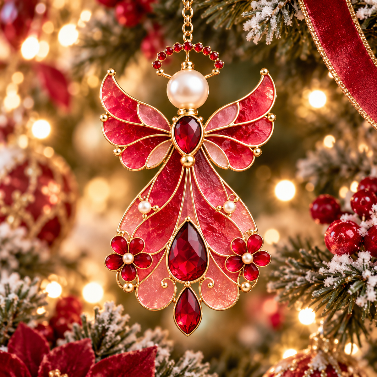 Birth Month Angel Christmas Ornaments – 12 Birthstone Colors