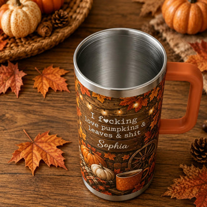 Personalized Fall Pumpkin Tumbler Gift Set