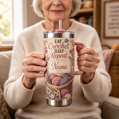 🧶🌸Personalized Crochet Lover Tumbler