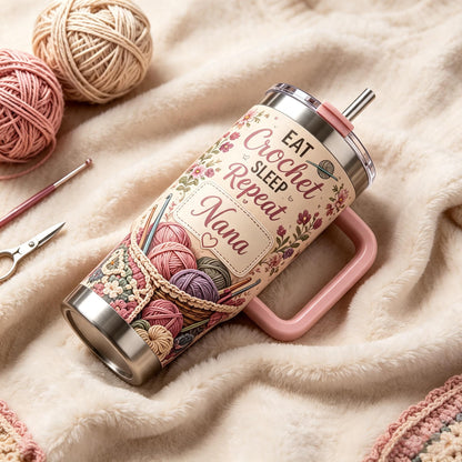 🧶🌸Personalized Crochet Lover Tumbler