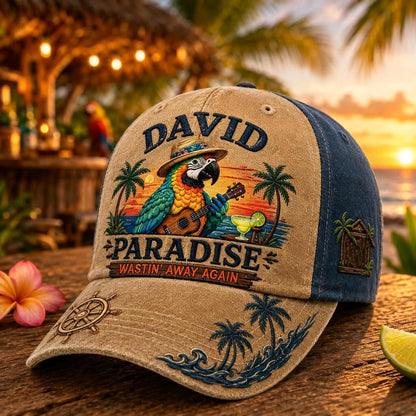 Personalized Tropical Paradise Cap – Your Name, Your Island Vibes