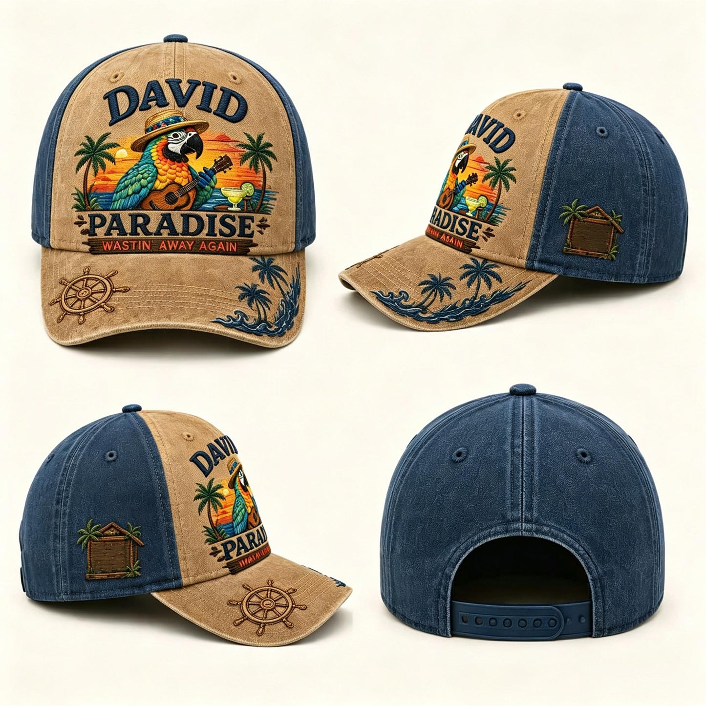 Personalized Tropical Paradise Cap – Your Name, Your Island Vibes