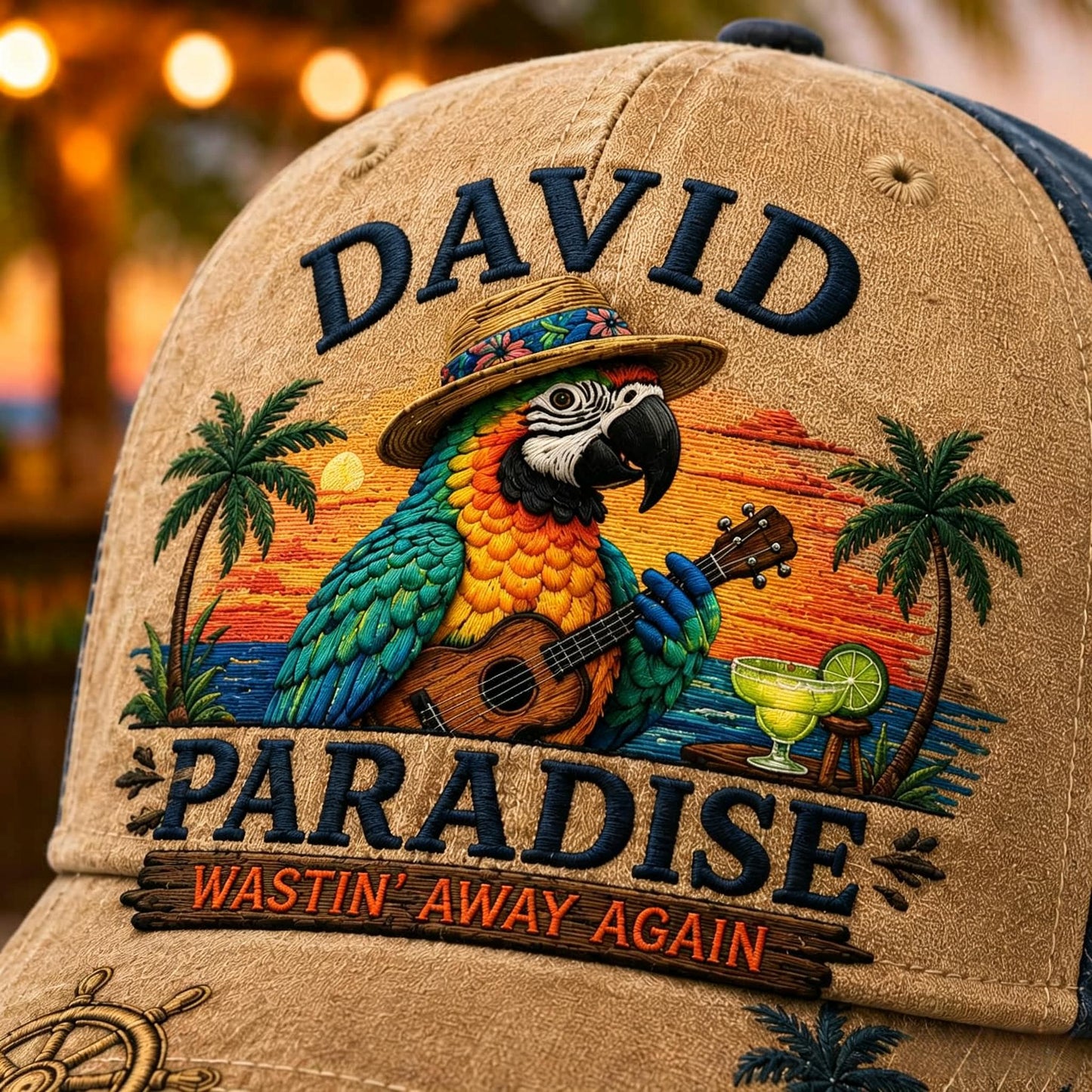 Personalized Tropical Paradise Cap – Your Name, Your Island Vibes