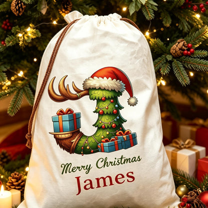 🎄 Personalized Christmas Gift Sack – A Festive Bag Made Just for Them