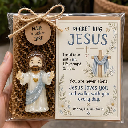 🕊️ Pocket Hug Jesus — In Prayer – Faith in the Palm of Your Hand. Peace That Goes Wherever You Do. 🙏✨