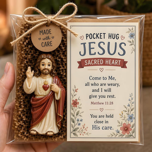 🕊️ Pocket Hug Jesus — In Prayer – Faith in the Palm of Your Hand. Peace That Goes Wherever You Do. 🙏✨