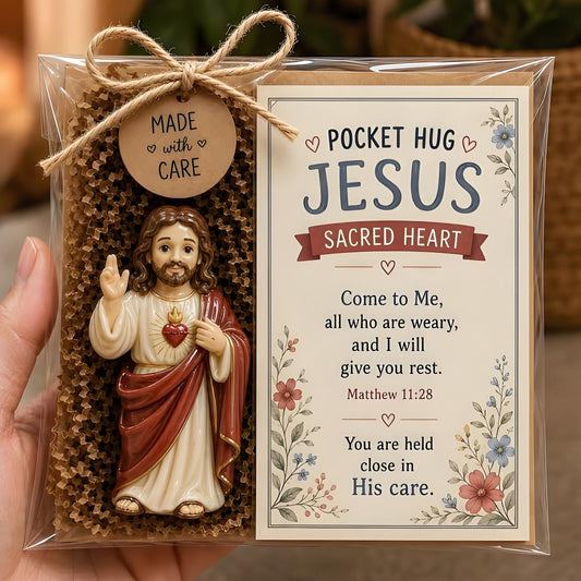 🕊️ Pocket Hug Jesus — In Prayer – Faith in the Palm of Your Hand. Peace That Goes Wherever You Do. 🙏✨