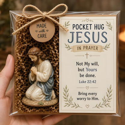 🕊️ Pocket Hug Jesus — In Prayer – Faith in the Palm of Your Hand. Peace That Goes Wherever You Do. 🙏✨