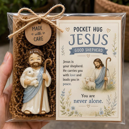 🕊️ Pocket Hug Jesus — In Prayer – Faith in the Palm of Your Hand. Peace That Goes Wherever You Do. 🙏✨