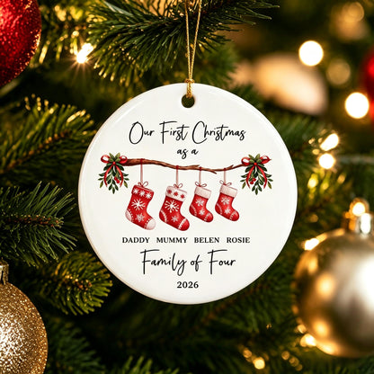 Personalised First Christmas as a Family Ornament