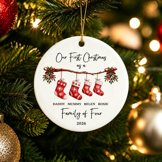 Personalised First Christmas as a Family Ornament