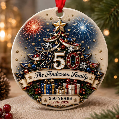 Personalized America 250th Anniversary Ornament