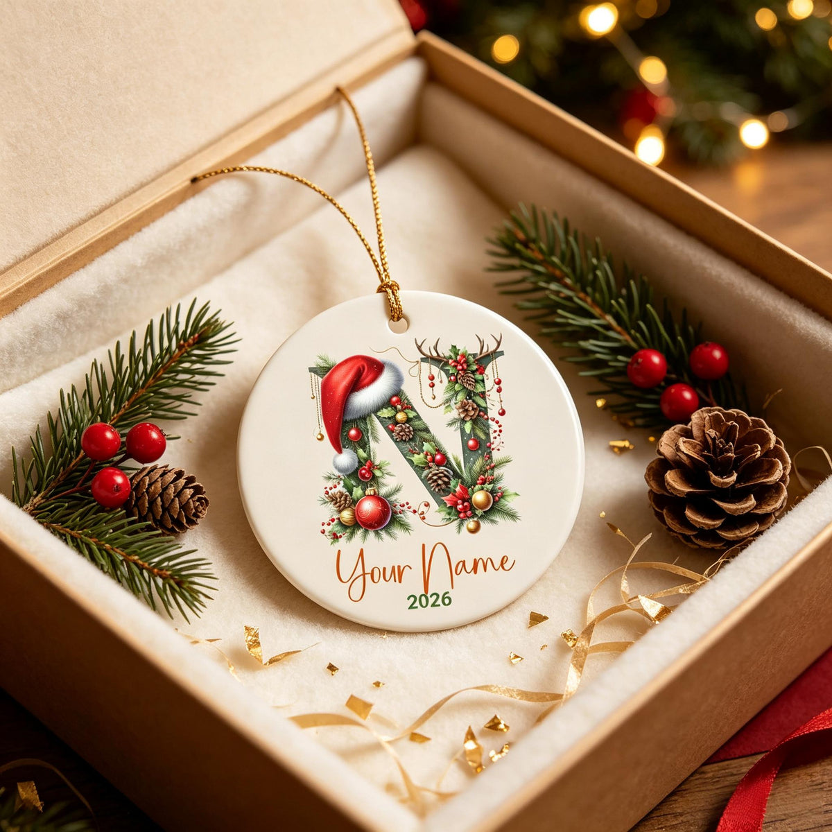 Personalized Christmas Initial Ornament