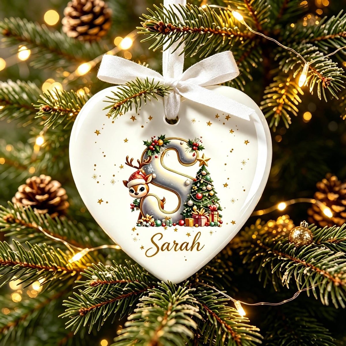 💖🎄Personalized Christmas Initial Ornaments – Keepsake Holiday Collection