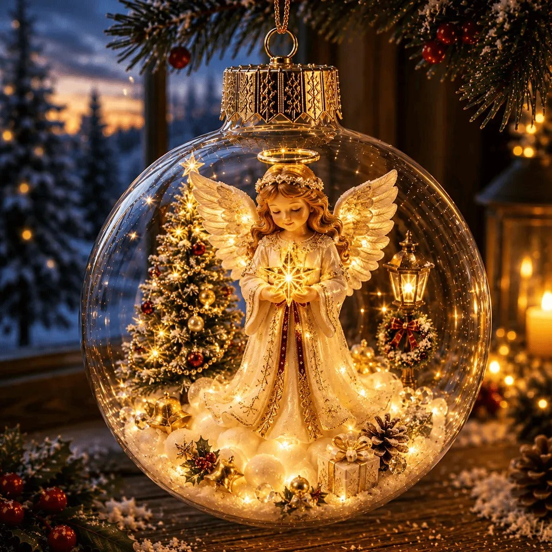🎄 Light-Up 3D Christmas Ornaments – Battery Operated Warm White LED Scene Baubles