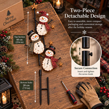 ⛄ Christmas Snowman Yard Stake – Whimsical Holiday Outdoor Decoration