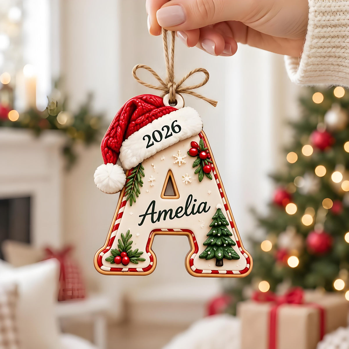 🎄 Personalized Initial Christmas Ornament – Custom Name Keepsake (A-Z) | 2026 Edition ✨🎅