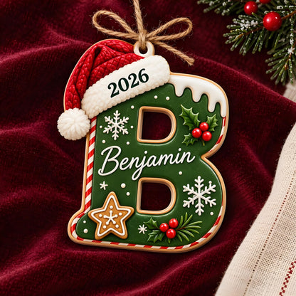 🎄 Personalized Initial Christmas Ornament – Custom Name Keepsake (A-Z) | 2026 Edition ✨🎅