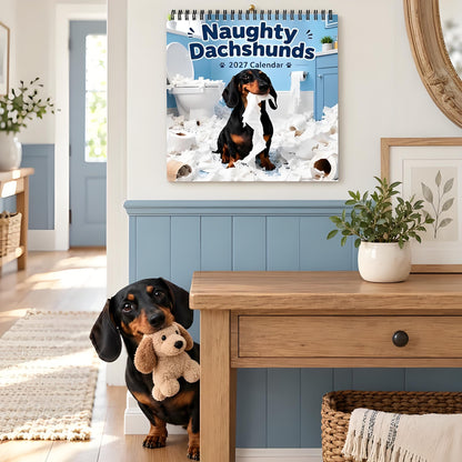 Naughty Dachshunds 2027 Wall Calendar