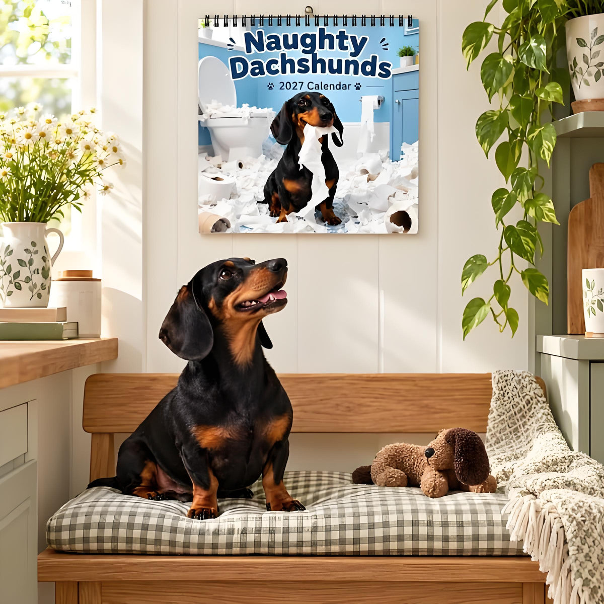Naughty Dachshunds 2027 Wall Calendar