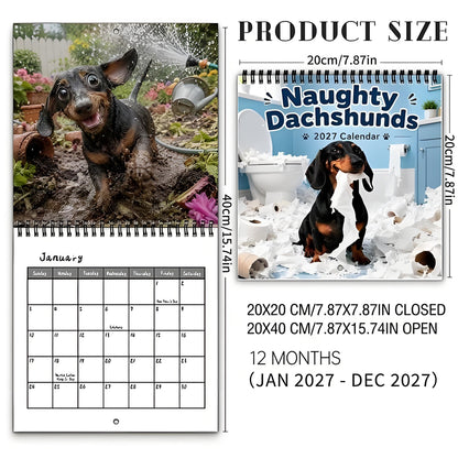 Naughty Dachshunds 2027 Wall Calendar