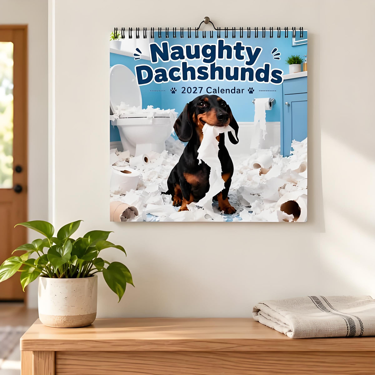 Naughty Dachshunds 2027 Wall Calendar
