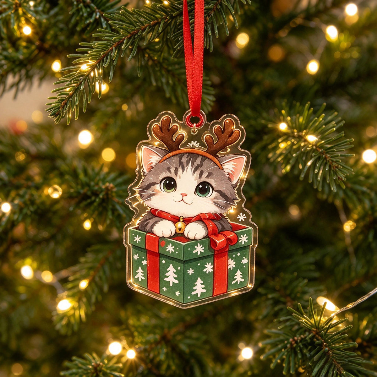 🎄🐱Festive Christmas Cat Ornament – Adorable Feline Friends for Your Holiday Tree