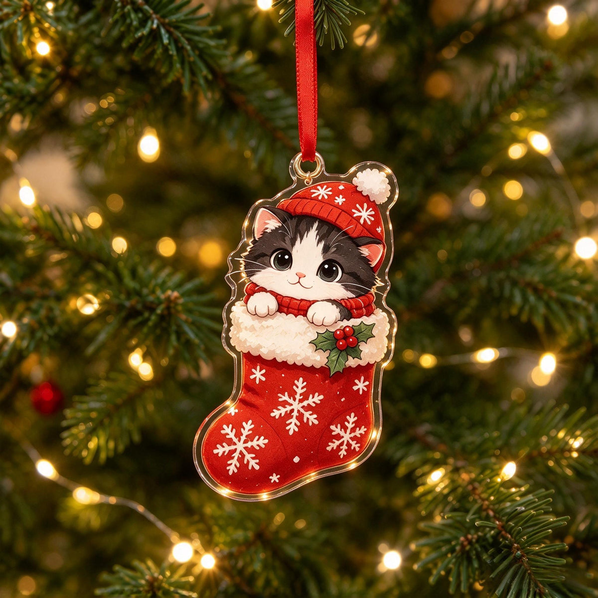 🎄🐱Festive Christmas Cat Ornament – Adorable Feline Friends for Your Holiday Tree