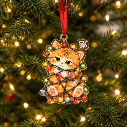🎄🐱Festive Christmas Cat Ornament – Adorable Feline Friends for Your Holiday Tree