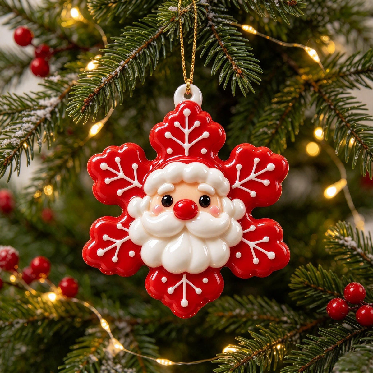 🎄🍪Christmas Snowflake Ornaments – Sweet Holiday Characters for Your Christmas Tree